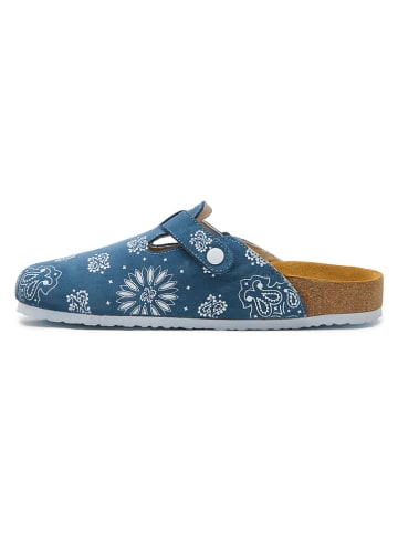 Comfortfusse  Leder-Clogs "Folk Capri" in Blau
