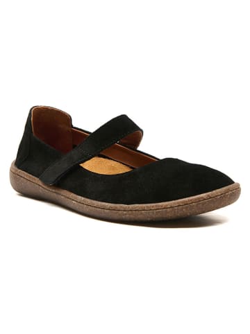 Comfortfusse Leder-Ballerinas in Schwarz