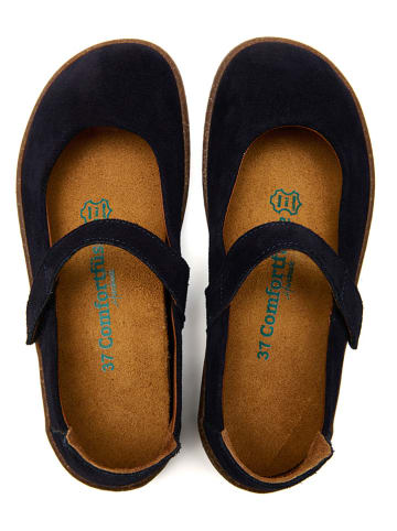 Comfortfusse Leder-Ballerinas in Schwarz