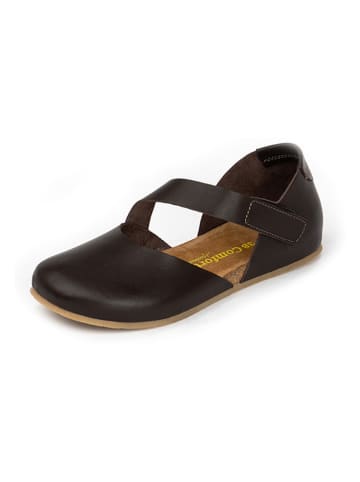 Comfortfusse Leren ballerina's bruin