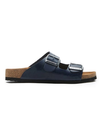 Comfortfusse Leren slippers donkerblauw