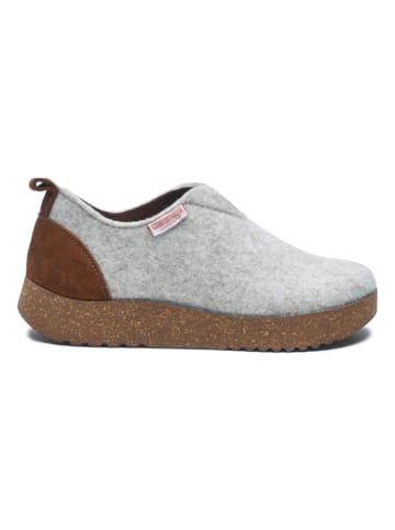 Comfortfusse Wollen pantoffels grijs