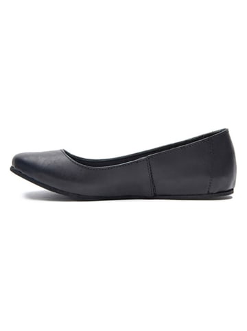 Comfortfusse Leder-Ballerinas in Schwarz