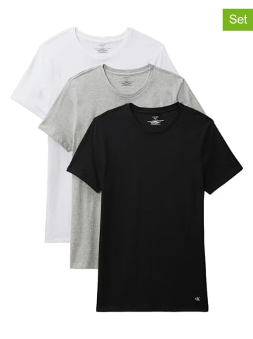 Calvin Klein 3er-Set: Shirts in Schwarz/ Grau/ Weiß