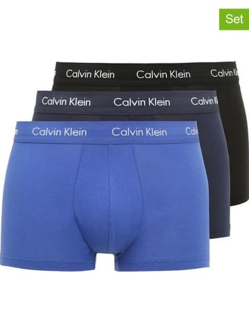 Calvin Klein 3er-Set: Boxershorts in Blau/ Schwarz/ Dunkelblau