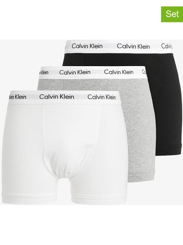 Calvin Klein 3er-Set: Boxershorts in Weiß/ Hellgrau/ Schwarz