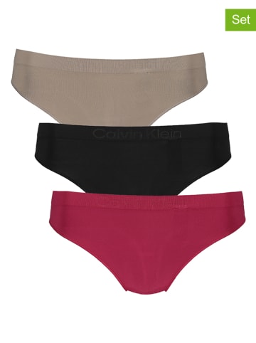 Calvin Klein 3-delige set: strings beige/roze/zwart