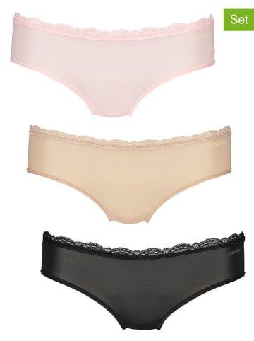 Calvin Klein 3-delige set: slips lichtroze/zwart/beige
