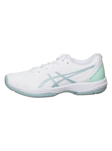 asics Buty "Solution Swift FF Clay" w kolorze biało-błękitnym do tenisa