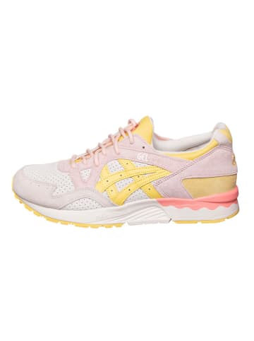 asics Leder-Laufschuhe in Weiß/ Gelb/ Rosa