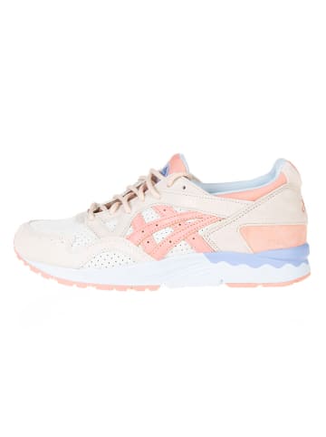 asics Leder-Laufschuhe in Creme/ Rosa/ Hellblau