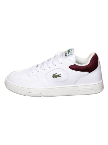 Lacoste Skórzane sneakersy w kolorze biało-czerwonym