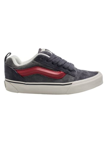 Vans Leder-Sneakers "Knu Skool" in Grau/ Rot