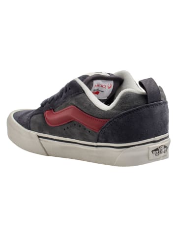 Vans Leder-Sneakers "Knu Skool" in Grau/ Rot