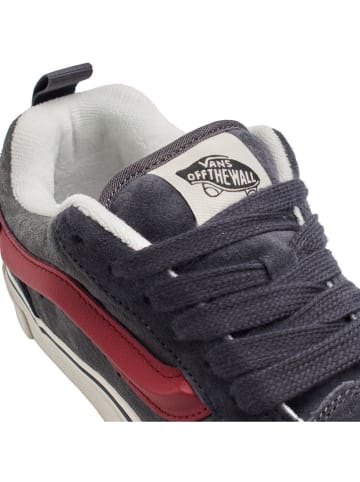 Vans Skórzane sneakersy "Knu Skool" w kolorze szaro-czerwonym