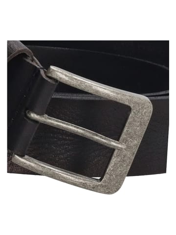 HIDE & STITCHES Leren riem zwart