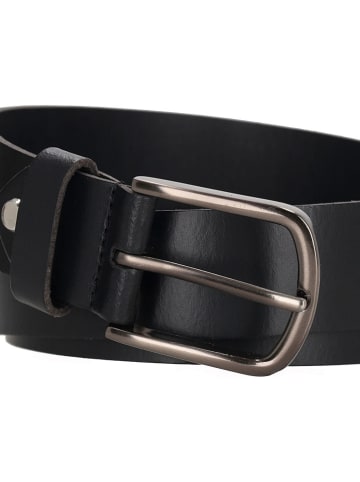 HIDE & STITCHES Leren riem "Frisco" zwart