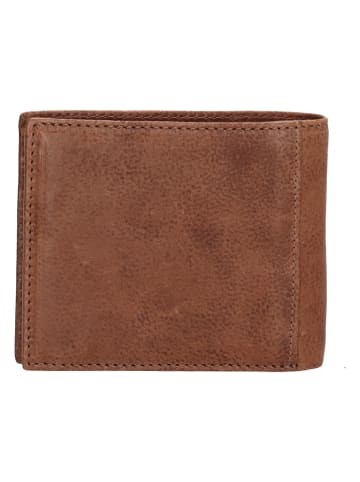 HIDE & STITCHES Leren portemonnee cognackleurig - (B)11 x (H)9 x (D)2 cm