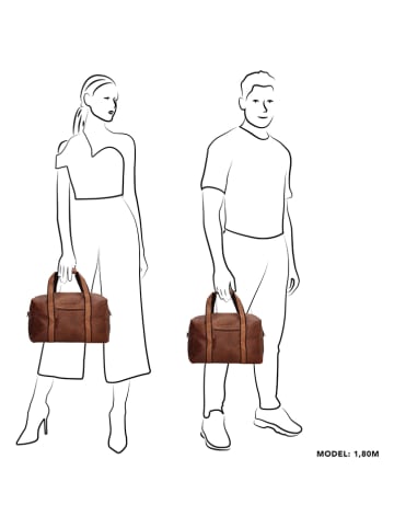 HIDE & STITCHES Weekender in Cognac - (B)37 x (H)20 x (T)38 cm