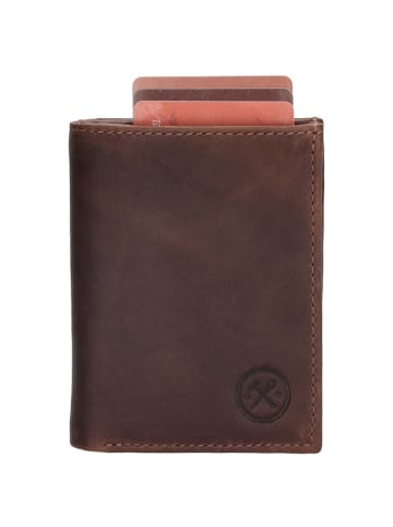 HIDE & STITCHES Skórzany portfel w kolorze brązowym - 18 x 11 x 5 cm