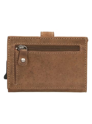 HIDE & STITCHES Leder-Geldbörse in Hellbraun - (B)8 x (H)10 x (T)1,5 cm