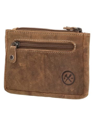 HIDE & STITCHES Leder-Schlüsseletui in Hellbraun - (B)11,5 x (H)7,5 x (T)1,5 cm