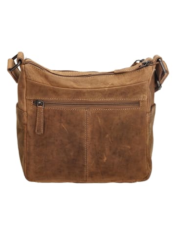 HIDE & STITCHES Leder-Umhängetasche in Hellbraun  - (B)24 x (H)22 x (T)10 cm