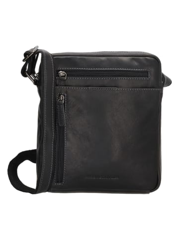 HIDE & STITCHES Skórzana torebka w kolorze czarnym - 21 x 24 x 5 cm