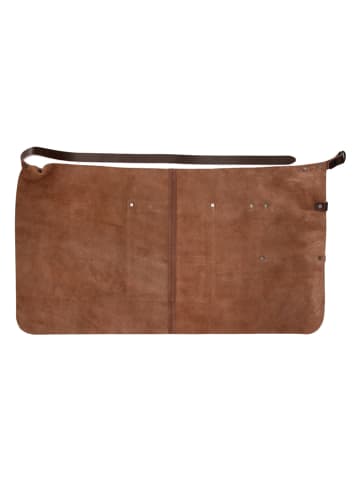 HIDE & STITCHES Leder-Grillschürze in Hellbraun