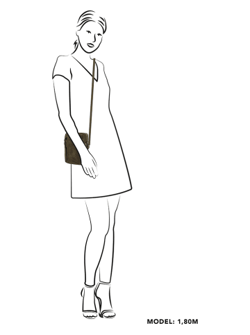 HIDE & STITCHES Skórzana torebka w kolorze oliwkowym - 18 x 21 x 6 cm