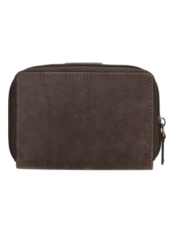 HIDE & STITCHES Leren portemonnee bruin - (B)12,5 x (H)9 x (D)3,5 cm