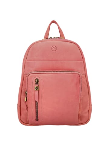 HIDE & STITCHES Leder-Rucksack "Daydreamer" in Pink - (B)23,5 x (H)25,5 x (T)8,5 cm