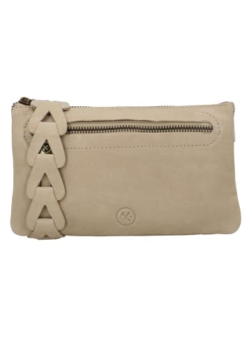HIDE & STITCHES Leder-Umhängetasche in Beige - (B)21 x (H)12 x (T)2 cm