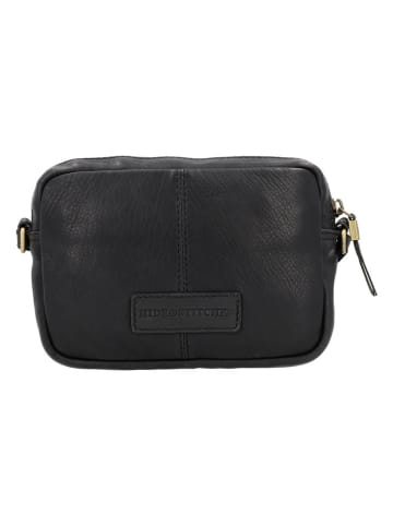 HIDE & STITCHES Leren schoudertas zwart - (B)20 x (H)17 x (D)5 cm