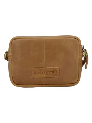 HIDE & STITCHES Skórzana torebka w kolorze jasnobrązowym - 20 x 17 x 5 cm