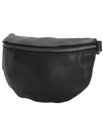 HIDE & STITCHES Leder-Gürteltasche in Schwarz - (B)22,5 x (H)14 x (T)5,5 cm