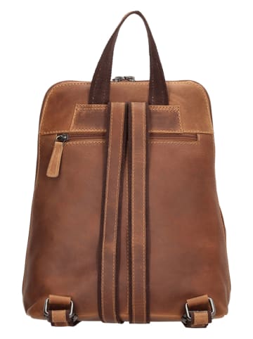 HIDE & STITCHES Skórzany plecak w kolorze jasnobrązowym - 24 x 29 x 10 cm