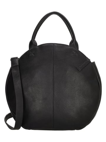 HIDE & STITCHES Leren handtas "Cote d Azur" zwart - (B)36 x (H)32 x (D)8 cm