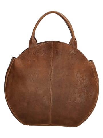 HIDE & STITCHES Skórzana torebka "Cote d Azur" w kolorze jasnobrązowym - 36 x 32 x 8 cm