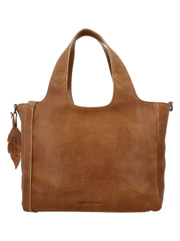 HIDE & STITCHES Leren handtas lichtbruin - (B)34 x (H)28 x (D)15 cm