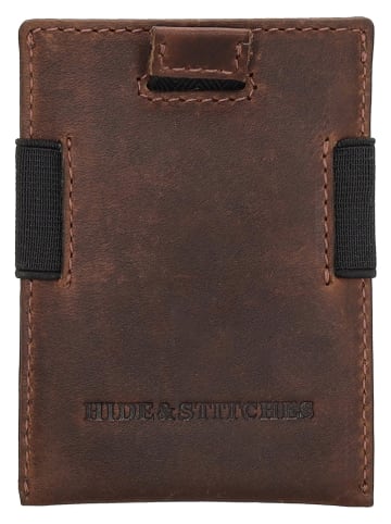 HIDE & STITCHES Leder-Kartenetui "Japura" in Braun - (B)7 x (H)9,5 x (T)0,5 cm