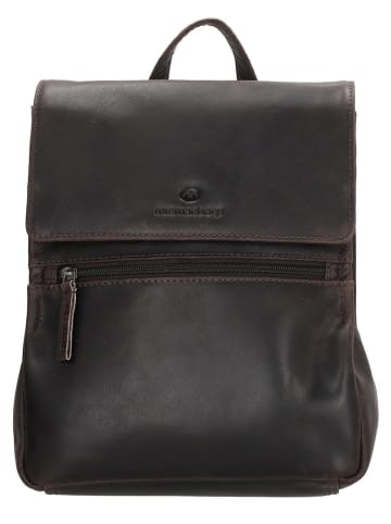 micmacbags Skórzany plecak "Next Navajo" w kolorze czarnym - 23 x 26 x 9 cm