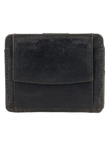 HIDE & STITCHES Skórzane etui "Next Navajo" w kolorze czarnym na karty - 10 x 8,5 x 1 cm