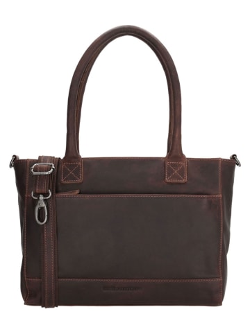 HIDE & STITCHES Skórzana torebka "Japura" w kolorze brązowym - 31 x 24 x 8 cm