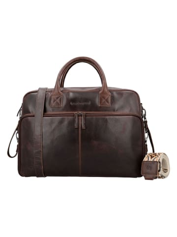 HIDE & STITCHES Leder-Weekender in Braun - (B)39 x (H)27 x (T)18 cm