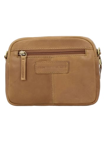 HIDE & STITCHES Leren schoudertas lichtbruin - (B)19 x (H)14 x (D)6 cm