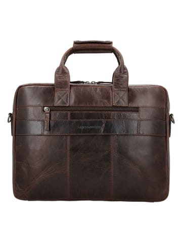 HIDE & STITCHES Leder-Businesstasche in Braun - (B)39,5 x (H)30 x (T)7 cm