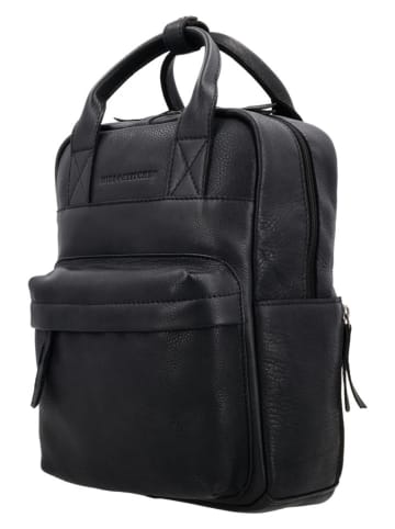 HIDE & STITCHES Skórzany plecak "Paint Rock" w kolorze czarnym - 21,5 x 29,5 x 10 cm