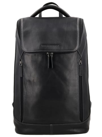 HIDE & STITCHES Rucksack "Japura" in Schwarz - (B)29 x (H)46 x (T)14 cm