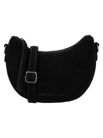 HIDE & STITCHES Skórzana torebka "Brazos" w kolorze czarnym - 22 x 16 x 5,5 cm